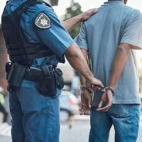 StopHandcuffsAndHandsOfPoliceManWithCriminalIn